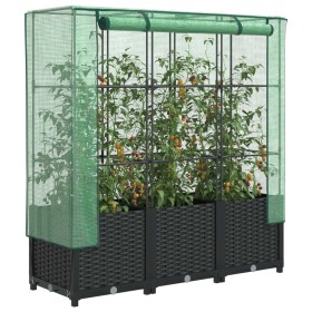 Raised bed with greenhouse cover in rattan look 120x40x138 cm by , Pots and planters - Ref: Foro24-4015815, Price: 87,99 €, D...