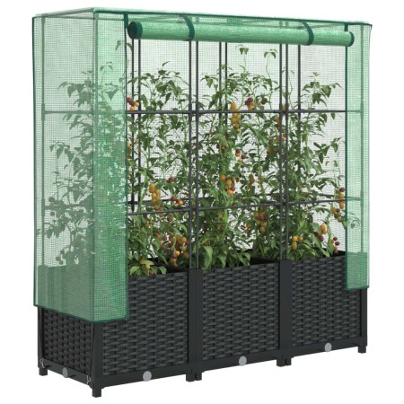 Raised bed with greenhouse cover in rattan look 120x40x138 cm by , Pots and planters - Ref: Foro24-4015815, Price: 88,00 €, D...