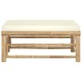 Bamboo garden footstool with cream white cushion by vidaXL, Modular outdoor sofas - Ref: Foro24-313147, Price: 91,46 €, Disco...