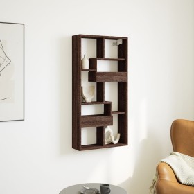 Engineered wood brown oak wall cabinet 50x15x100 cm by , Shelves and shelves - Ref: Foro24-854559, Price: 45,02 €, Discount: %