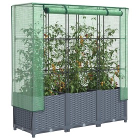 Raised bed with greenhouse cover in rattan look 120x40x138 cm by , Pots and planters - Ref: Foro24-4015829, Price: 88,99 €, D...