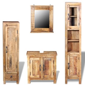 Mueble de tocador con espejo 2 armarios auxiliares madera mango de , Muebles de baño - Ref: Foro24-243463, Precio: 868,99 €, ...