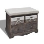 Paulownia wood storage bench in brown 62x33x42 cm by , Benches for halls and storage - Ref: Foro24-240791, Price: 122,46 €, D...