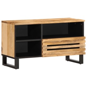 Mueble de TV madera maciza de mango rugosa 80x34x46 cm de , Almacenamiento para CD y DVD - Ref: Foro24-377519, Precio: 118,99...