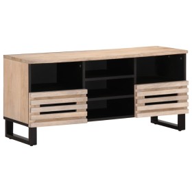 Solid mango wood TV stand 100x34x46 cm by , CD and DVD storage - Ref: Foro24-377527, Price: 151,99 €, Discount: %