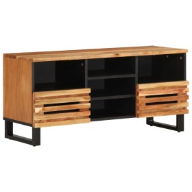 Mueble de TV madera maciza de acacia 100x34x46 cm de , Almacenamiento para CD y DVD - Ref: Foro24-377525, Precio: 153,99 €, D...