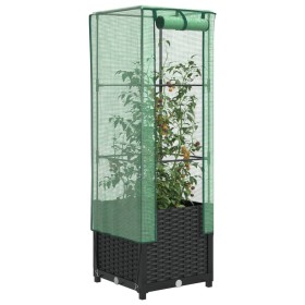 Raised bed with greenhouse cover in rattan look 40x40x139 cm by , Pots and planters - Ref: Foro24-4015813, Price: 44,99 €, Di...