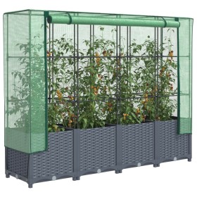 Raised bed with greenhouse cover in rattan look 160x40x138 cm by , Pots and planters - Ref: Foro24-4015830, Price: 103,94 €, ...