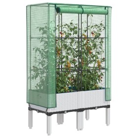 Raised bed with greenhouse cover in rattan look 80x40x140 cm by , Pots and planters - Ref: Foro24-4015847, Price: 70,99 €, Di...