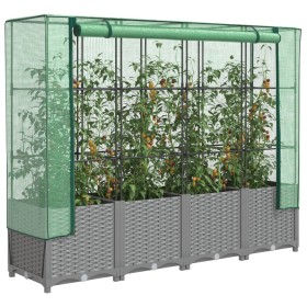 Raised bed with greenhouse cover in rattan look 160x40x138 cm by , Pots and planters - Ref: Foro24-4015858, Price: 118,76 €, ...