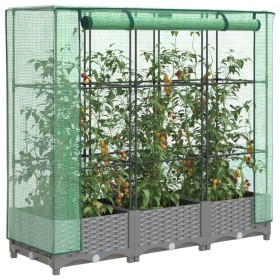 Raised bed with greenhouse cover in rattan look 120x40x123 cm by , Pots and planters - Ref: Foro24-4015853, Price: 74,27 €, D...