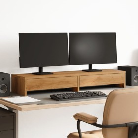 Monitor stand with wooden drawers artisan 100x27x15 cm by , Computer bases and risers - Ref: Foro24-854678, Price: 50,99 €, D...