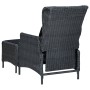 Silla de jardín reclinable con reposapiés ratán PE gris oscuro de vidaXL, Sillas de jardín - Ref: Foro24-313303, Precio: 325,...