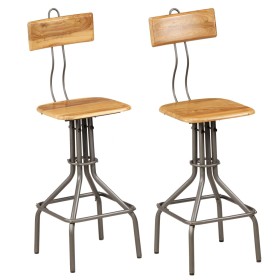 Kitchen stools, 2 units, solid reclaimed teak wood. by , Kitchen stools - Ref: Foro24-245807, Price: 231,53 €, Discount: %