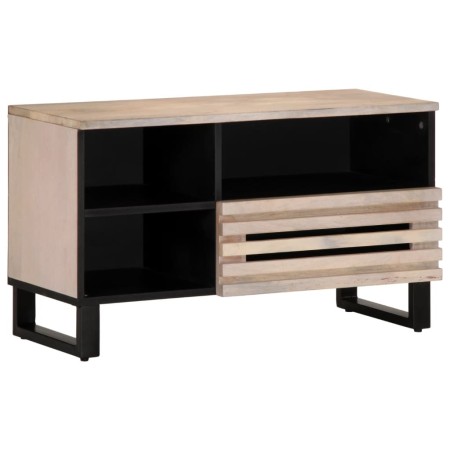 Massives Mangoholz-TV-Möbel 80x34x46 cm von , CD- und DVD-Speicher - Ref: Foro24-377522, Preis: 106,83 €, Rabatt: %