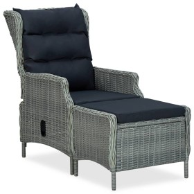 Garden recliner with footrest in light gray PE rattan by vidaXL, Garden chairs - Ref: Foro24-313304, Price: 400,99 €, Discoun...