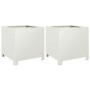 2 white steel planters 40x40x40 cm by , Pots and planters - Ref: Foro24-851202, Price: 106,17 €, Discount: %