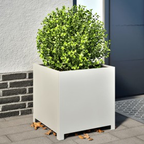 White steel planter 50x50x50 cm by , Pots and planters - Ref: Foro24-851214, Price: 80,99 €, Discount: %