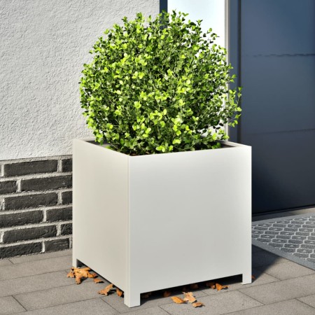 White steel planter 50x50x50 cm by , Pots and planters - Ref: Foro24-851214, Price: 84,25 €, Discount: %