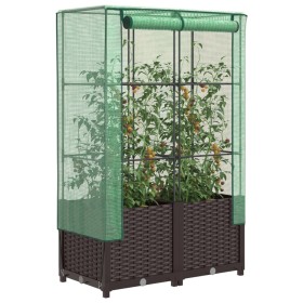 Raised bed with greenhouse cover in rattan look 80x40x138 cm by , Pots and planters - Ref: Foro24-4015800, Price: 66,24 €, Di...