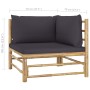 Garden furniture set 2 pieces bamboo and dark gray cushions by vidaXL, Modular outdoor sofas - Ref: Foro24-313152, Price: 122...