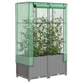 Raised bed with greenhouse cover in rattan look 80x40x138 cm by , Pots and planters - Ref: Foro24-4015856, Price: 66,17 €, Di...