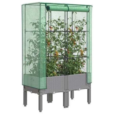 Raised bed with greenhouse cover in rattan look 80x40x140 cm by , Pots and planters - Ref: Foro24-4015861, Price: 67,91 €, Di...