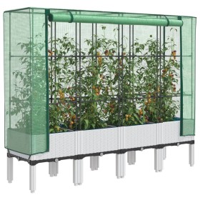 Raised bed with greenhouse cover in rattan appearance 160x40x140 cm by , Pots and planters - Ref: Foro24-4015849, Price: 116,...