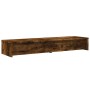 Monitor stand and smoked oak wood drawers 100x27x15 cm by , Computer bases and risers - Ref: Foro24-854674, Price: 50,99 €, D...