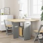 Folding butterfly dining table Crown solid wood gray by , Kitchen and dining tables - Ref: Foro24-4013437, Price: 206,66 €, D...