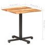 Bistrotisch mit natürlicher Kante aus massivem Akazienholz 70x70x75 cm von , Küchen- und Esstische - Ref: Foro24-320300, Prei...