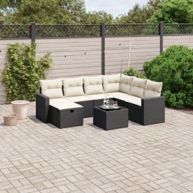 8-teiliges Gartensofa-Set mit schwarzen Polstern aus synthetischem Rattan. von , Gartensets - Ref: Foro24-3263532, Preis: 506...