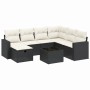 8-teiliges Gartensofa-Set mit schwarzen Polstern aus synthetischem Rattan. von , Gartensets - Ref: Foro24-3263532, Preis: 516...