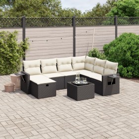 8-teiliges Gartensofa-Set mit schwarzen Polstern aus synthetischem Rattan. von , Gartensets - Ref: Foro24-3263842, Preis: 535...