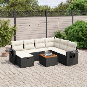 8-teiliges Gartensofa-Set mit schwarzen Polstern aus synthetischem Rattan. von , Gartensets - Ref: Foro24-3264962, Preis: 499...