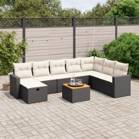 8-teiliges Gartensofa-Set mit schwarzen Polstern aus synthetischem Rattan. von , Gartensets - Ref: Foro24-3264871, Preis: 524...