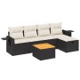 6-teiliges Gartensofa-Set und Kissen aus schwarzem Kunststoff-Rattan. von , Gartensets - Ref: Foro24-3264941, Preis: 362,73 €...