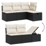 6-teiliges Gartensofa-Set und Kissen aus schwarzem Kunststoff-Rattan. von , Gartensets - Ref: Foro24-3264941, Preis: 362,73 €...