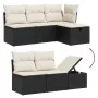 6-teiliges Gartensofa-Set und Kissen aus schwarzem Kunststoff-Rattan. von , Gartensets - Ref: Foro24-3264941, Preis: 359,30 €...