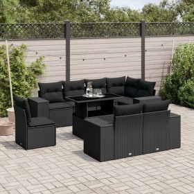 8-teiliges Gartensofa-Set mit schwarzen Polstern aus synthetischem Rattan. von , Gartensets - Ref: Foro24-3269295, Preis: 789...