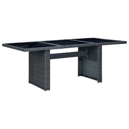 Mesa de jardín de ratán sintético y vidrio templado gris oscuro de vidaXL, Mesas de jardín - Ref: Foro24-313309, Precio: 232,...