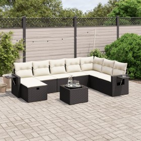 8-teiliges Gartensofa-Set mit schwarzen Polstern aus synthetischem Rattan. von , Gartensets - Ref: Foro24-3263902, Preis: 551...