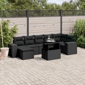 8-teiliges Gartensofa-Set mit schwarzen Polstern aus synthetischem Rattan. von , Gartensets - Ref: Foro24-3269315, Preis: 625...