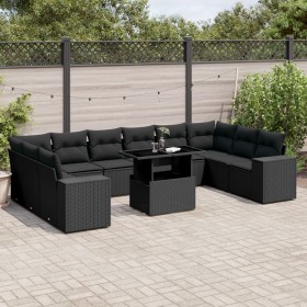 Gartensofagarnitur 11-teilig mit schwarzen Polstern aus synthetischem Rattan von , Gartensets - Ref: Foro24-3269405, Preis: 8...