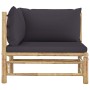 Bamboo Garden Corner Sofa with Dark Gray Cushions by vidaXL, Modular outdoor sofas - Ref: Foro24-313153, Price: 125,96 €, Dis...