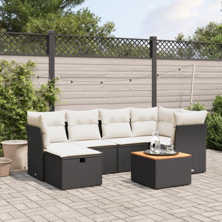 7-piece garden dining set with black synthetic rattan cushions by , Garden sets - Ref: Foro24-3264724, Price: 437,68 €, Disco...