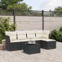 6-teiliges Gartensofa-Set und Kissen aus schwarzem Kunststoff-Rattan. von , Gartensets - Ref: Foro24-3263142, Preis: 370,37 €...