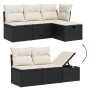 6-teiliges Gartensofa-Set und Kissen aus schwarzem Kunststoff-Rattan. von , Gartensets - Ref: Foro24-3263142, Preis: 373,67 €...