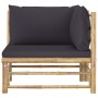 Bamboo Garden Corner Sofa with Dark Gray Cushions by vidaXL, Modular outdoor sofas - Ref: Foro24-313153, Price: 125,96 €, Dis...