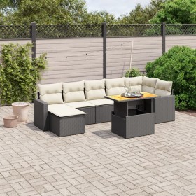 8-teiliges Gartensofa-Set mit schwarzen Polstern aus synthetischem Rattan. von , Gartensets - Ref: Foro24-3264731, Preis: 493...